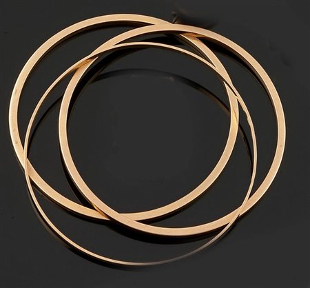 BRACCIALI Lotto composto da tre bracciali rigidi lisci in oro giallo Peso gr...