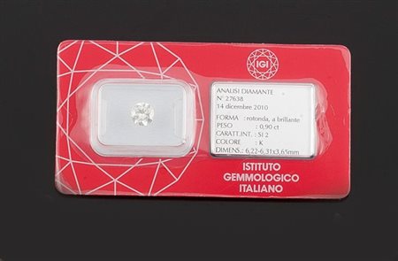 DIAMANTE TAGLIO BRILLANTE Diamante taglio brillante entro blister, di ct...