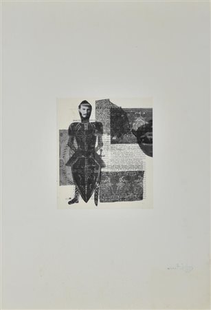 Ezio Gribaudo COMPOSIZIONE collage su carta, cm 22x19