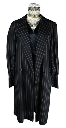 GIANFRANCO FERRE' Spolverino striped (a righe) in tessuto di lana linea...
