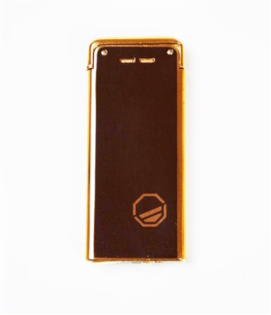 ACCENDINO IN METALLO DORATO E SMALTI marchio Card Lighter, cm 7x3 GOLD PLATED...