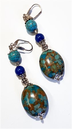 ORECCHINI IN PIETRE DURE lung. cm 8 produzione italiana