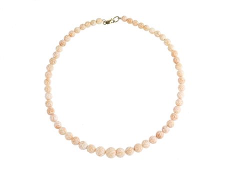 COLLANA IN CORALLO E ORO GIALLO realizzata ad una fila di sferette in corallo...