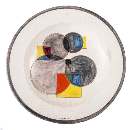 Luigi Veronesi SENZA TITOLO Piatto in ceramica smaltata, diametro cm 50...