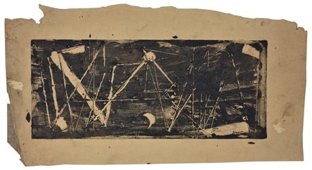 Albino Galvano SENZA TITOLO tecnica mista su carta, cm 32x63 sul fronte:...