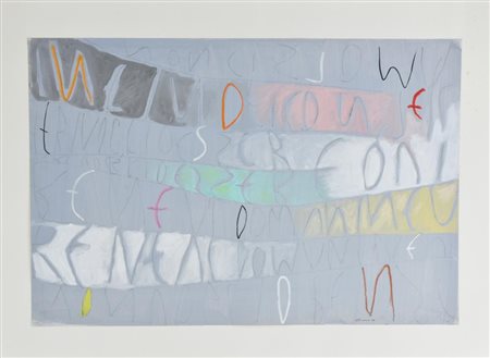 Renzo Nucara SENZA TITOLO tecnica mista su cartoncino, cm 39,5x60 sul fronte:...