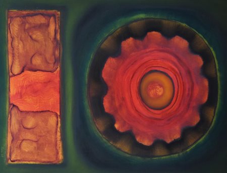 Nino Maiello COMPOSIZIONE olio su carta, cm 65x50 sul fronte: firma e data...