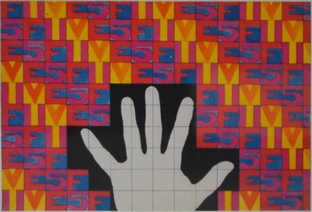 Alighiero Boetti DA UNO A DIECI (5) cartolina, cm 10x15 eseguita nel 1984