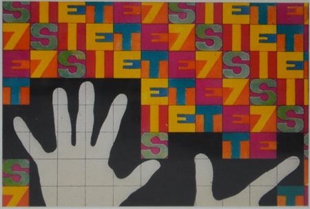 Alighiero Boetti DA UNO A DIECI (7) cartolina, cm 10x15 eseguita nel 1984