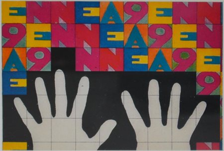 Alighiero Boetti DA UNO A DIECI (9) cartolina, cm 10x15 eseguita nel 1984