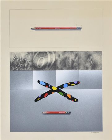 Elio Torriero SENZA TITOLO tecnica mista su carta, cm 50x40 sul fronte: firma...