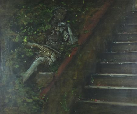 Piero Vignozzi VILLA BARDINI olio su tavola, cm 78x93 sul retro: firma e titolo