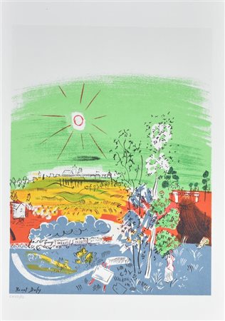 Raoul Dufy ESPOSIZIONE D'ARTE, 1939 litografia su carta, cm 48x34 esemplare...
