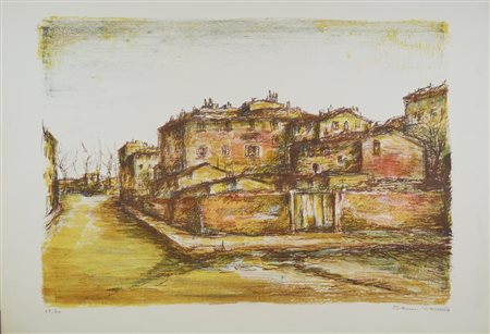 Gianni Giannella LOTTO DI 2 LITOGRAFIE I) Senza titolo. 1986. mm 650x375....