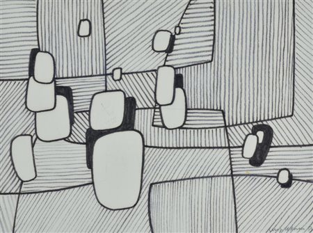 Luigi Veronesi SENZA TITOLO pennafeltro su carta, cm 23x31,5 firmato e datato...