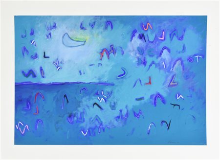 Renzo Nucara SENZA TITOLO tecnica mista su cartoncino, cm 39x60 sul fronte:...