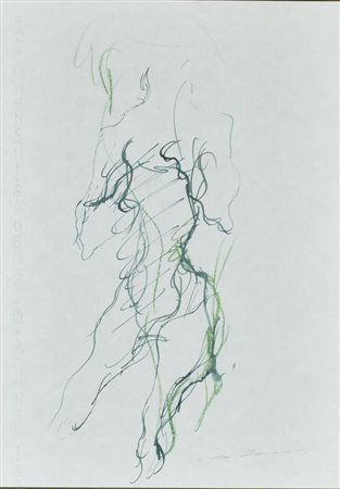 Ernesto Treccani NUDO N. 12 china su carta, cm 30x21 sul fronte: firma