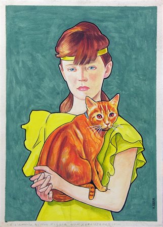 Alfred Karim E' L'AMICO DI TUA FIGLIA NON ABBANDONARLO. BOZZETTO PER CAMPAGNA...