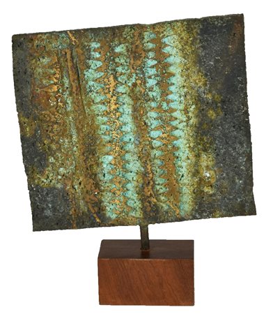 Di Nunzio COMPOSIZIONE bronzo su base in legno, cm 35x27x1 firma