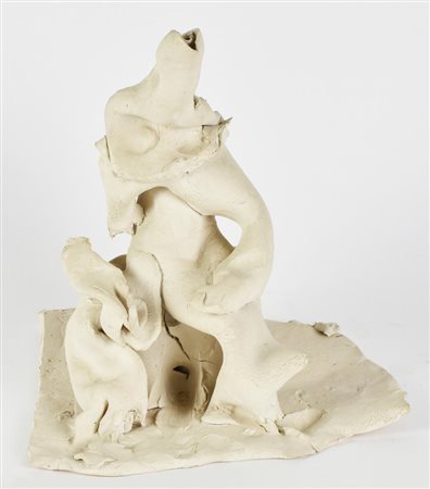 Paolo Fabiani FIGURA argilla, cm 25x19x21 firma e data eseguito nel 1995