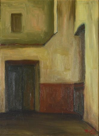 Mario Bianchi CASA olio su faesite, cm 40x30 firmato e datato sul retro:...