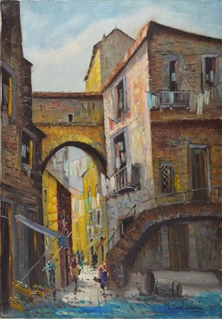 M. Salvini ROMA SPARITA acrilico su tela, cm 70x50 firma sul retro: titolo