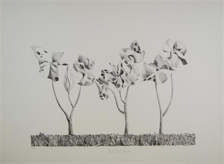 Leo Lionni SENZA TITOLO Litografia. mm 315x485. Foglio: mm 500x710. Firmata e...