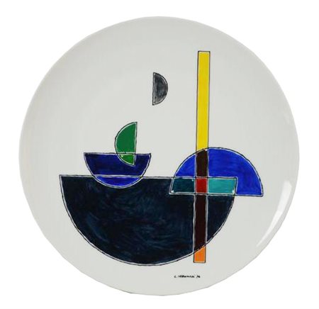 Luigi Veronesi L.V.56 SENZA TITOLO Piatto in ceramica smaltata, diametro cm...