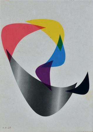 Luigi Veronesi COMPOSIZIONE collage su carta, cm 20x14 siglato e datato...