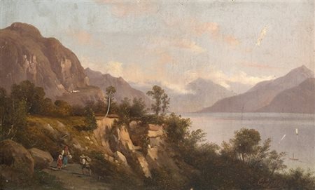 Carlo Jotti "Bellagio, Lago di Como" 
olio su tela (cm 30x48)
Firmato in basso a