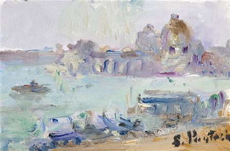 Ezio Pastorio "Venezia, San Giorgio" 
olio su tela (cm 10x15)
Firmato in basso a