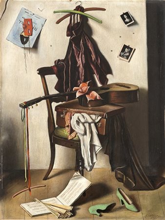 Gregorio Sciltian "Dopo lo spettacolo" 
olio su compensato (cm 44x32)
Firmato ed