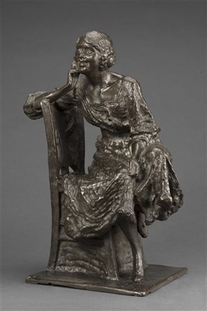 Pietro Riboldi "Chiacchiere" VII 1918
scultura in bronzo (h cm 38) 
Firmata e da