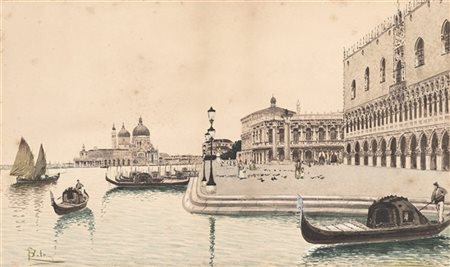 Paolo Sala "Venezia" 
tecnica mista su carta (cm 28,5x43,5)
Firmato in basso a s