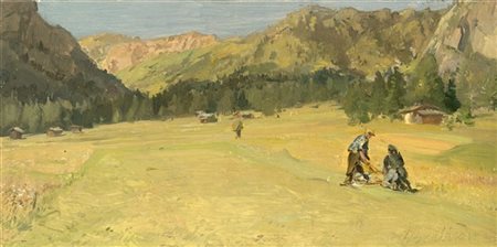 Giovanni Barbisan "Malga Ciapela" lunedì 15.7.63
olio su compensato (cm 30x61,5)