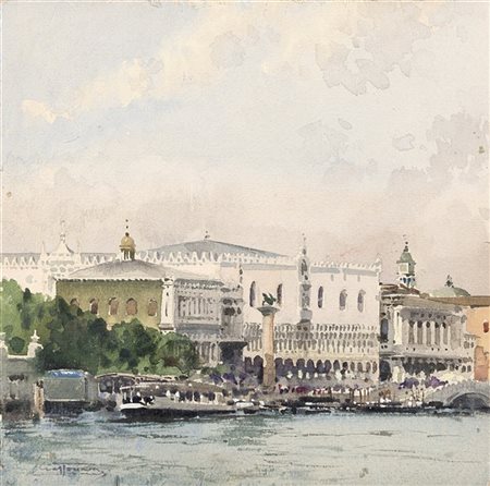Aurelio Craffonara "Venezia" 
acquerello su carta (cm 18,5x18)
Firmato in basso