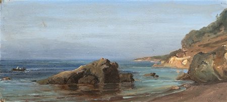 Carlo Mancini "Litorale" luglio 1860
olio su carta applicata a cartoncino (cm 12