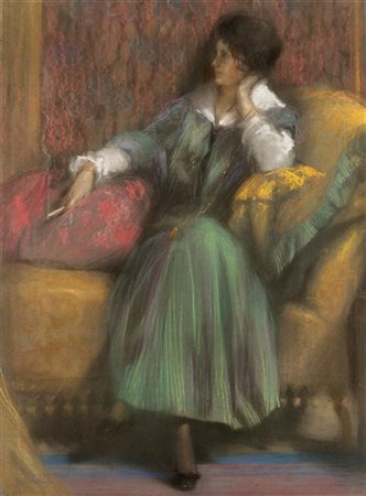 Alberto Dressler "Pensieri" 
pastelli colorati (cm 80x59)
Firmato in basso a des