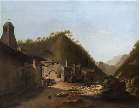 Marco Gozzi (Cerchia di)

"Fonderia di cannoni a Caionvico" 
olio su tela (cm 35