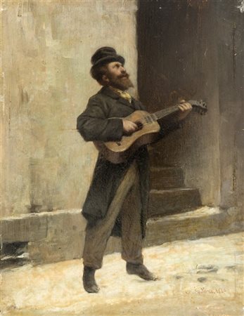 Gerolamo Induno "Suonatore girovago" 1860
olio su tavola (cm 24x19)
Firmato e da