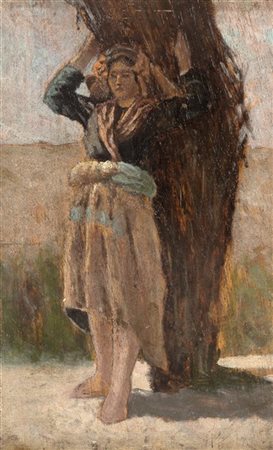 Eugenio Cecconi "La fascinaia" 
olio su tavola (cm 24x15)
Firmato in basso a des