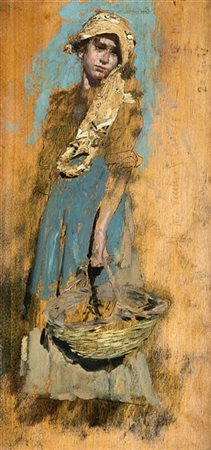 Francesco Paolo Michetti "Contadinella" 20.Agosto.87
olio su compensato (cm 25x1