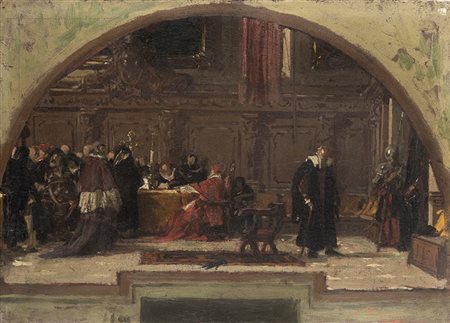 Nicolò Barabino ""Galilei deriso" e " Pier Capponi davanti a Carlo VIII"" 
due d