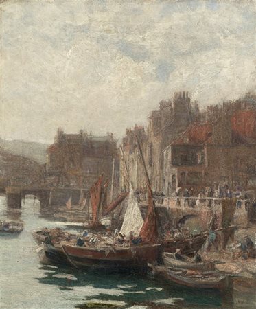 André Wilder "Porto di Honfleur" 
olio su tela (cm 61x50)
Tracce di firma in bas