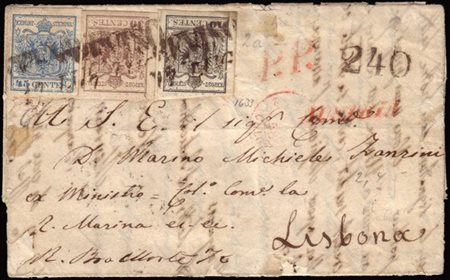 LOMBARDO-VENETO 1858 (17 lug.)
Lettera con testo da Treviso, via di Austria e F