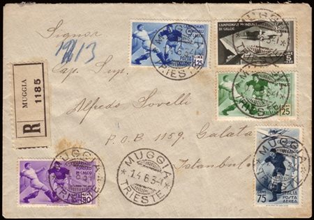 REGNO D'ITALIA 1934 (14 giu.)
Busta raccomandata da Muggia per Istanbul, affran