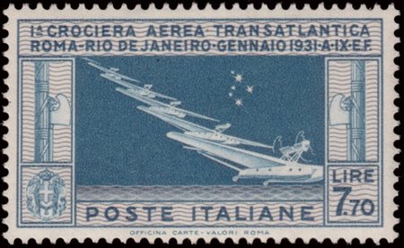 REGNO D'ITALIA 1930
Posta aerea "Crociera Transatlantica Roma-Rio de Janeiro".