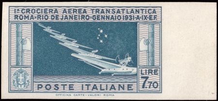 REGNO D'ITALIA 1930
Prova d'archivio. Posta aerea "Crociera Transatlantica Roma