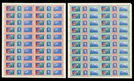 REGNO D'ITALIA 1933
Posta aerea "Crociera del Decennale". Fogli completi di 20