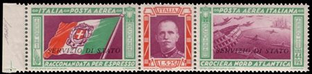REGNO D'ITALIA 1933
Posta aerea di servizio "Crociera del Decennale". Trittico